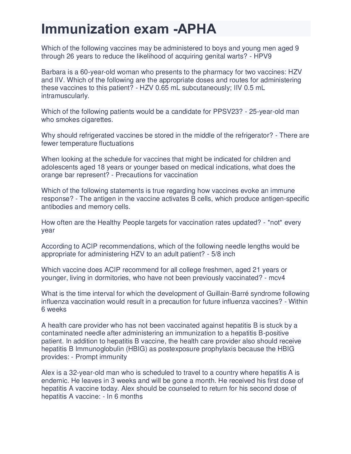 Preview image for Immunization exam -APHA